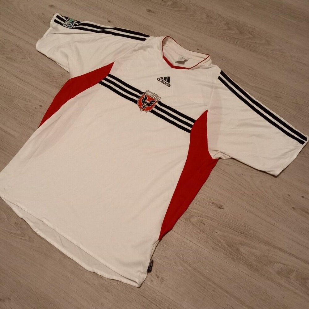 DC United 2003 Away VINTAGE Adidas Soccer Jersey White. Size M